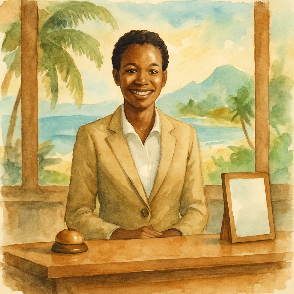Recepcionista de hotel em São Tomé e Príncipe, sector com muitas ofertas de emprego